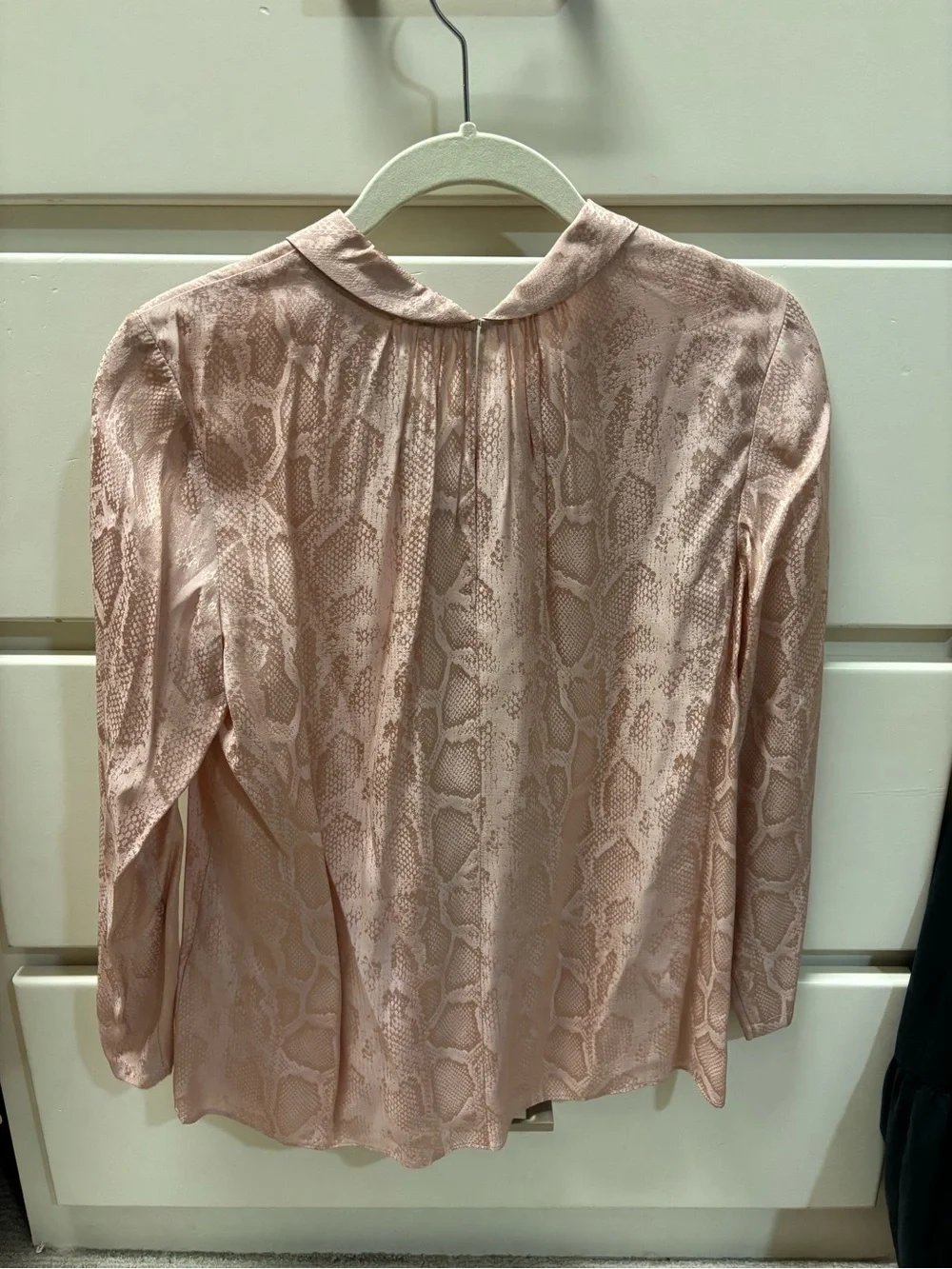 Women’s Rebecca Taylor Pink Snake-Print Long Sleeve Blouse NWOT